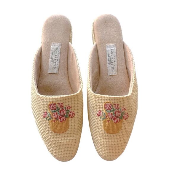 Amy Jo Gladstone Floral Embroidered Mules - Picture 1 of 7